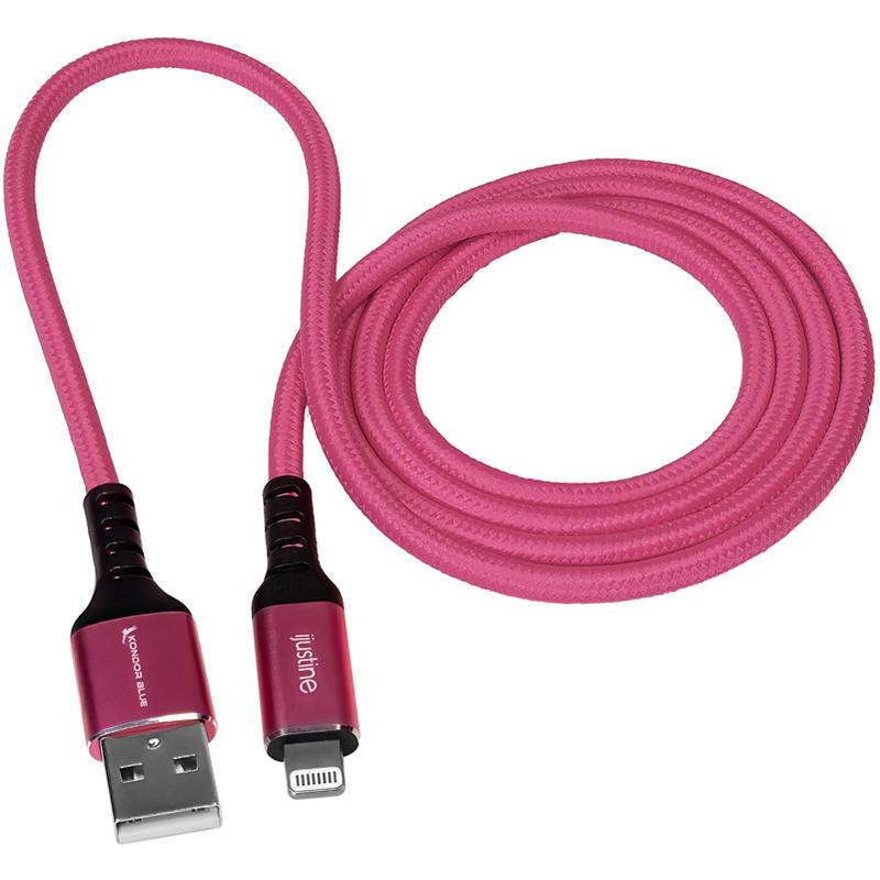 Kondor Blue iJustine Pink Lightning Cable for iPhone Charging & Sync USB-A